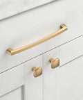 10 Pack 7.5 Inch Champagne Bronze Cabinet Pulls, Heavy Duty Solid Kitchen Cabinet Handles on white cabinet doors
