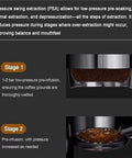 Portable Espresso Maker With Wooden Handle Hand Pressed Coffee Press For Travel Making Killer Shots On The Fly Using Durable Stainless Steel Base And 58mm Portafilter System, showing pressure swing extraction process stages.