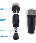 M12 5 Pin Male And Female Panel Mount Circular Aviation Connector components, labeled materials and features, industrial use