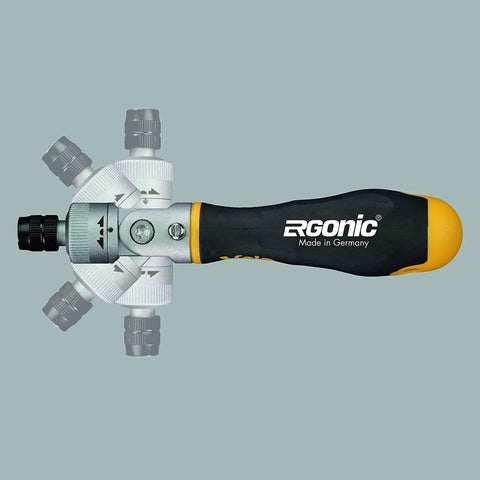 Ergonic K II 20 Piece Ratchet Set With 180 Degree Pivoting Handle And One Quarter Inch Quick Release Bit Holder, 60 Tooth Ratcheting