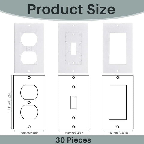 Universal Foam Outlet Insulation Pads And Draft Sealer Gaskets For Electrical Outlets And Light Switch Covers 30 Pcs White EVA Foam Cut To Fit 2.5 X 4 Inches DIY Friendly Lightweight Weatherproof Wall Seal