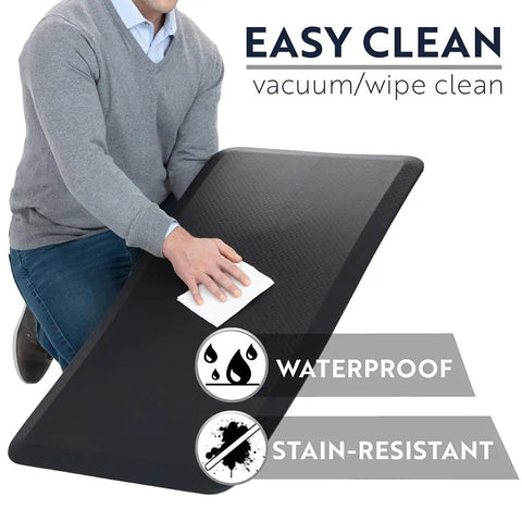 Extra Thick Ergonomic Anti Fatigue Kitchen Floor Mat 39 By 20 Inches Cushioned Standing Desk Pad Waterproof Scratch Resistant Topside High Density Foam For All Day Comfort Black