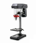 Heavy Duty Benchtop Drill Press With Five Eighth Inch Chuck And 220 Volt Copper Motor built tight for metal and woodworking side view