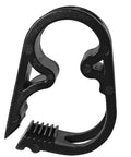 Side view of Six Pack Adjustable Plastic Tubing Clamps 0.236 To 0.472 Inch 6 To 12 mm Flow Control Hose Clamp in black nylon material