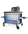 Beast Heavy Duty Shop Stool With Backrest, 500 Lb Capacity Rolling Garage Stool With Tool Storage, Cupholder And 360 Degree Wheels