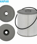Diesel Fuel Filter Water Separator Kit For Ram 2500 3500 4500 5500 6.7 Cummins Diesel 2019 2020 2021 2022 2023 2024 Dodge Ram 6.7 Replacement With 68157291AA 68436631AA showing full filter and tops