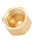 Brass Flare Cap Fittings Kit For 1/4 To 5/8 Inch Tubing SAE 45 Degree, internal threaded brass nut from kit.