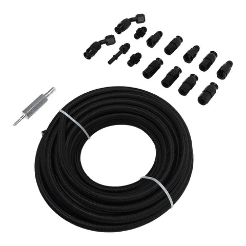 Kickin It With 6AN 3/8 Fuel Line Fitting Kit Using Flexible PTFE Nylon Hose For LS Swap EFI Systems That Are Totally Leak-Proof And Have 15 Connectors, coiled hose and fittings