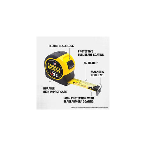 FatMax 25 Foot Magnetic Tape Measure With 11 Foot Standout Armor Blade Coating For Ten Times Lifespan Strong Rare Earth Magnet