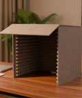 Dang Clean Kickass Desktop Soundproof Mic Booth With Dense Acoustic Foam Panels For Podcast Recording Streaming And Video Calls Portable Studio Isolation Shield shown on a wooden desk.