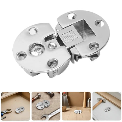 4 Pack 90 Degree Adjustable Inset Concealed Flush Cabinet Hinges With Premium Silver Finish for kitchen or bathroom cabinets