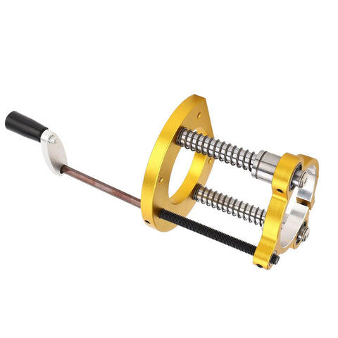 Boss Level Router Lift Base For Woodworking Tables Rock Solid Aluminum Alloy, showcasing smooth height adjustment mechanism.
