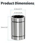 Four Pack LM10UU Linear Ball Bearings 10x19x29mm For Smooth Glide On 10 mm Shafts High Precision Linear Guides For CNC Machines 3D Printers Robotics DIY Projects silver steel bearing, 10mm ID, 19mm OD, 29mm length