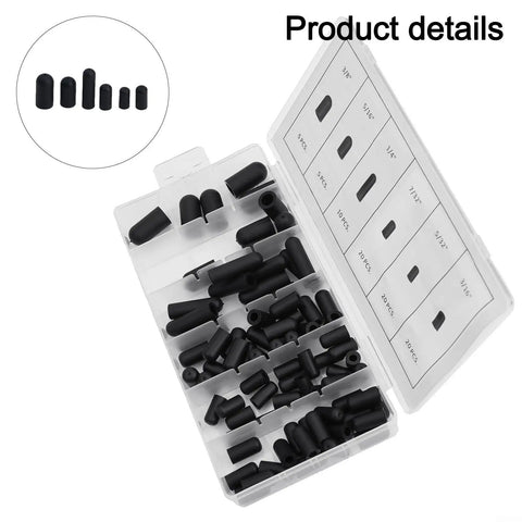 Kick Some Serious Butt With This Awesome 80-Piece Rubber Vacuum Line Cap Assortment Kit For Smooth Hose Covers Fitting Carburetors And Manifolds Without Any Stress Or Leaks Ever Again. black rubber vacuum line cap assortment kit in plastic organizer box