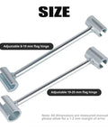Image showing two Heavy Duty Steel Double Ended Door Hinge Repair Wrench For Quick And DIY Gap Fixes In Homes And Biz, 2 Pack with size options.