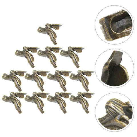 12Pcs Zinc Alloy Decorative Furniture Legs For Sofas And Boxes With Classic Retro Dope Vibe in dark brown, close-up detail