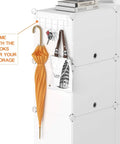 Six Tier Shoe Storage Cabinet For 24 Pairs Of Shoes Plastic Shelves Organizer with side hooks for hanging items