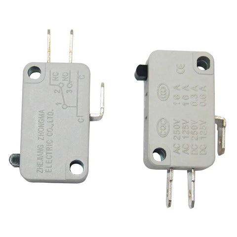 10 Pack Universal Micro Limit Switches For Microwave Oven And Freezer Doors V-15-1C25 Snap Action SPDT, front and back view