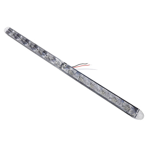 20 Inch Red White LED Clear Lens Stop Tail Turn Light 12V Surface Mount IP68 Waterproof DOT Approved FMVSS 108 For Trailers Work Trucks RVs 2 Pack Durable LED Built Tough