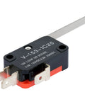 Close-up of a single switch from the 10Pcs Micro Limit Switch Kit SPDT 1NO 1NC With Lever, Momentary Type, 15A 250V AC