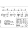 Pgn C2080H Heavy Duty Single Strand Roller Chain 10 Foot Length With Connecting Links for Industrial Conveyor Systems technical drawing.