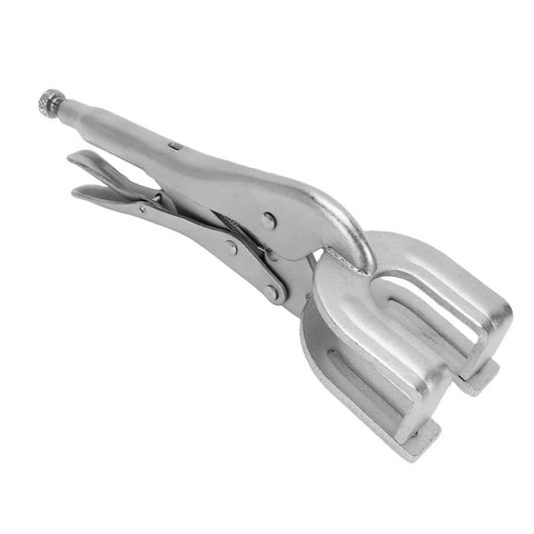 Vikye 9 Inch U Shaped Locking Pliers Heavy Duty Steel Welding Clamp For Precise Metal Fabrication Holds Firm One Hand Easy Use Super Grippers For Shop Jobs in close-up view.