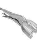 Aumotop Heavy Duty U Shaped Welding Clamp Pliers Made From Premium Steel For Precision Metalworking And Automotive Maintenance Plus Locking Jaws view showing locking mechanism and jaws.