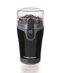 Fresh Grind Electric Coffee Grinder For Beans, Spices And More With Stainless Steel Blades, Black front view.