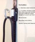 Premium Space Saver Gym Mount With One Steel Rail And One Quick Slide Car showing stainless steel hook and aluminum rail for resistance bands.