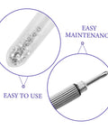 Close-up of screws in tube and small screwdriver for Glasses Repair Kit Full Set With Screws Nose Pads Eyeglass Screwdriver And Ear Grips.