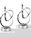 Set of 2 LED Table Lamps With Touch Control Three Way Dimmable Desk Lamps For Bedside Office Or Living Room Entwined Aluminum Design
