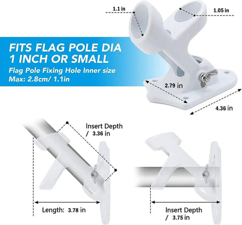 Heavy Duty Aluminum Flag Pole Holder For Outdoor Walls Rustproof Wall Mount Bracket size details