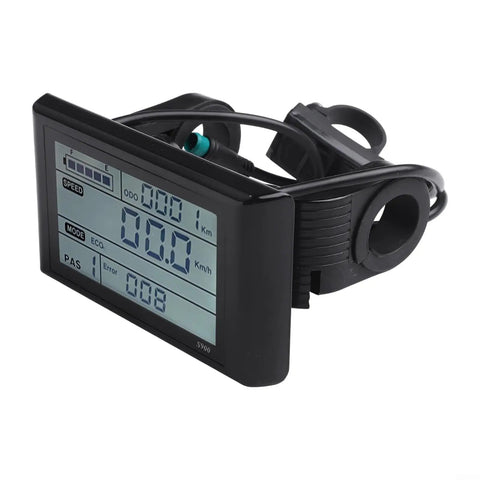 Jn Lcd S900 Display Screen For 36V And 48V E-Bike Shows Real-Time Speed And Battery Life With High Accuracy Readout Plus Exclusive Controller Fit, black LCD panel with handlebar mount