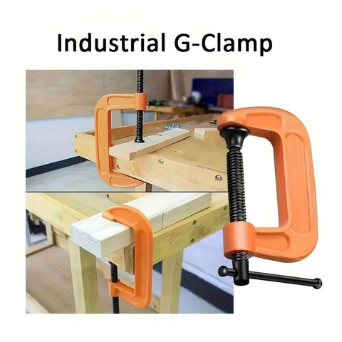 Heavy Duty Woodworking Clamp With C Clip Design For Quick Tool Chuck Panel Fastening And Stable Workholding In All Woodworking Projects 8 Inch Clamp Fixture For Pros And DIY Enthusiasts clamping wooden panels.