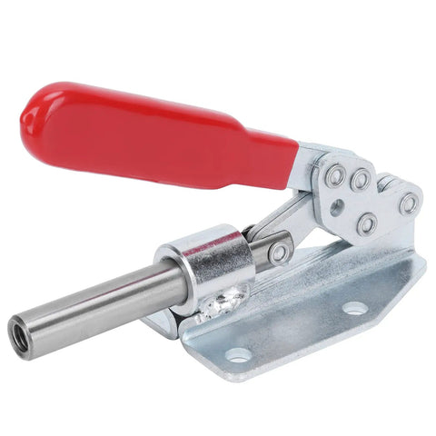 Beefy Push Pull Toggle Clamp for Quick Fixture Setup 180kg Holding Force Iron and Plastic Construction 13x8.5cm Clamp Tool for Equipment Installation Home Decor Woodworking Hand Use red handle