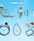 Pro Grade Salon Shampoo Bowl Faucet Vacuum Breaker Kit With Temperature Control Valve Sprayer Hose And Holder dimensions