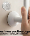 Suction Cup Headband Holder And Wall Mounted Hair Accessory Organizer Keeps Your Bathroom Vanity Looking Fly With This Hassle Free No Drill Suction cup mounted securely to wall by hand.