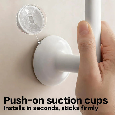 Suction Cup Headband Holder And Wall Mounted Hair Accessory Organizer Keeps Your Bathroom Vanity Looking Fly With This Hassle Free No Drill Suction cup mounted securely to wall by hand.