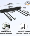 Heavy Duty Folding Chair Storage Rack And Wall Mount Organizer Hooks For Garage And Garden Use Holds Up To 240 Lbs No Fuss Quick Setup Ideal For Lawn Beach Camping And Yard Chairs 2 Pack shown with dimensions and screws
