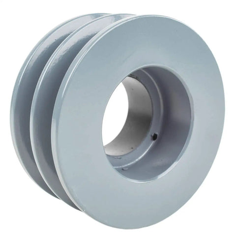 Heavy Duty Cast Iron 4 Inch Dual Groove Pulley For 5L B Section Belts With 1-1/4 Inch Shaft Bore And Included Bushing 2 Piece Set Built Tough