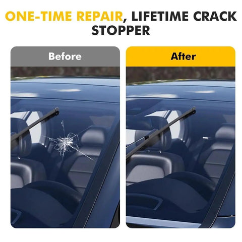 Before and after repair using Windshield Chip Repair Kit 20ml Resin Liquid For Auto Glass Chips And Cracks Rapid Cure Adhesive Sealant Durable Safe For Cars Home And Everyday Maintenance