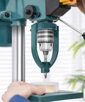 Heavy Duty Square Hole Drill Bit Adapter Mortiser Bit For Bench Drill Furniture Woodworking Joint Converter in use on a drill.
