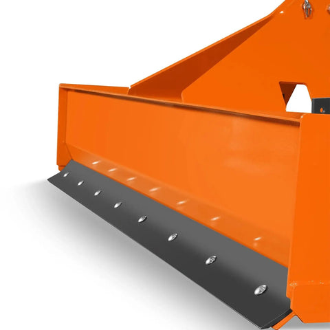 96 Inch Box Blade Scraper For Tractors With 8 Shanks, 3 Point Hitch Attachment, Heavy Duty Steel Frame, Reversible Cutting Edges