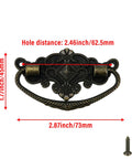 Vintage Antique Cabinet Bail Pull Handles Set Of 8 In Bronze Finish with drop ring pulls, screws, and 2.46 inches center hole spacing