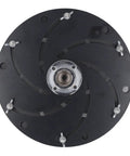 No-Nonsense 300mm Black Wood Lathe Chuck With Reinforced Alloy Body For Straight Spins And Rock-Solid Clamping Force On Bowl Turning Tasks, top view.