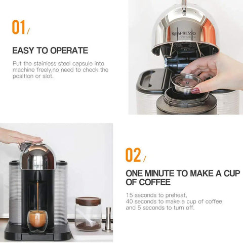 Reusable Coffee Capsule For Nespresso VertuoLine GCA1 being inserted into machine