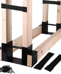 Outdoor Firewood Log Storage Bracket Kit Heavy Duty Steel Firewood Holder Built To Last Adjustable To Any Length Rust Proof