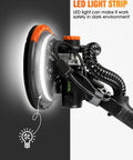 Close-up of Heavy Duty Rock Solid Electric Drywall Sander With Swish Vacuum Dust Extractor showing LED light strip for visibility.