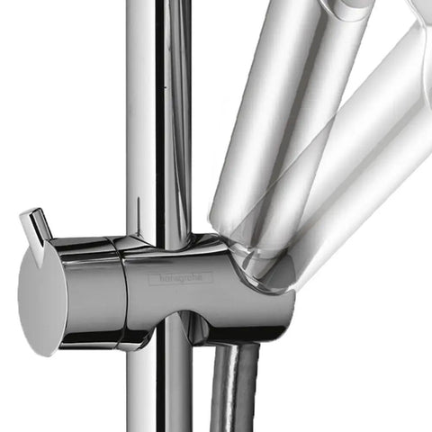 Close-up of 24 Inch Wall Bar Shower Rail With Easy Height Adjustment, Chrome Finish, Modern Spray Head, Angle Adjustable Holder