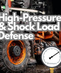 High-pressure defense for vehicles with Heavy-Duty Moly EP Grease For Bearings And Joints, pressure gauge shown
